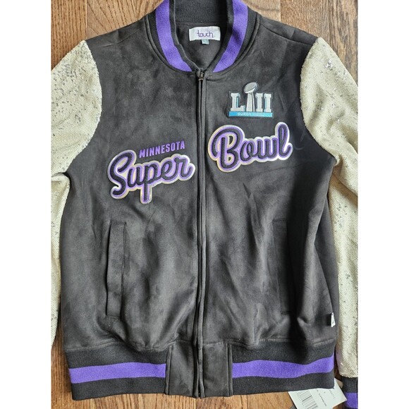 Alyssa Milano NFL Super Bowl 52 Minnesota BLK  Womens Jacket Eagles Patriots S - Picture 3 of 13